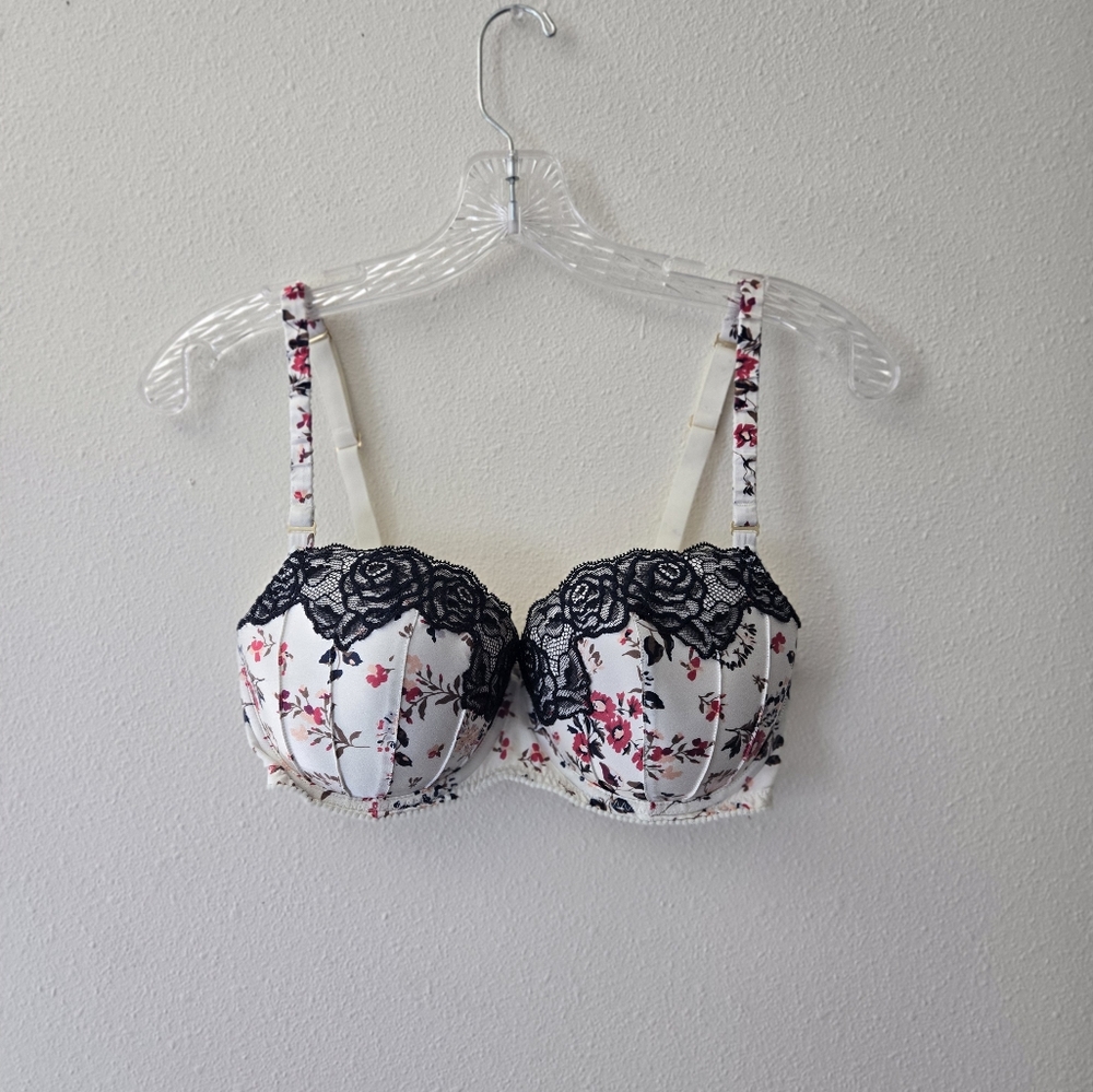 Floral balconette bra